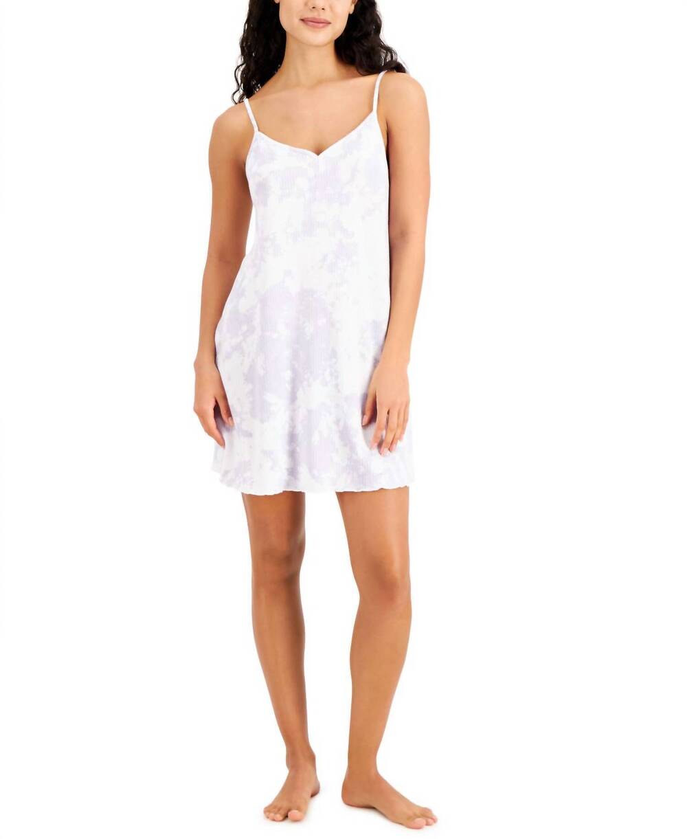 NEW JENNI BY JENNIFER MOORE ribbed short nightgown in pastel tie dye